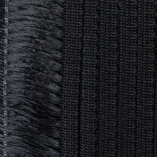 Article Ruban noir à franges 4 cm, cordon, lurex décoratif à franges 25 m