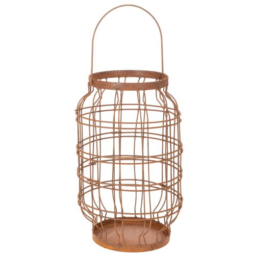 Lanterne de jardin, métal, finition rouillée, poignée, style vintage, Ø19,5 cm acheter | Floristik24.fr