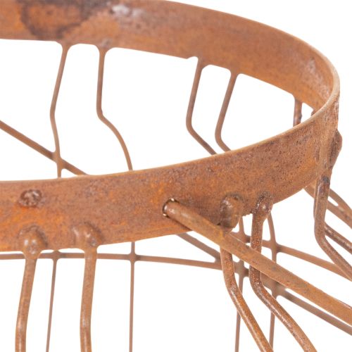 Lanterne de jardin, métal, finition rouillée, poignée, style vintage, Ø19,5 cm | Floristik24.fr