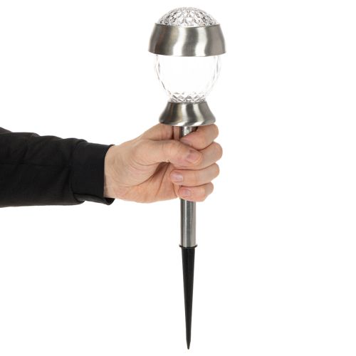 Lampes solaires de jardin, globes lumineux avec piquet de terre, 36 cm, lot de 4 | Floristik24.fr