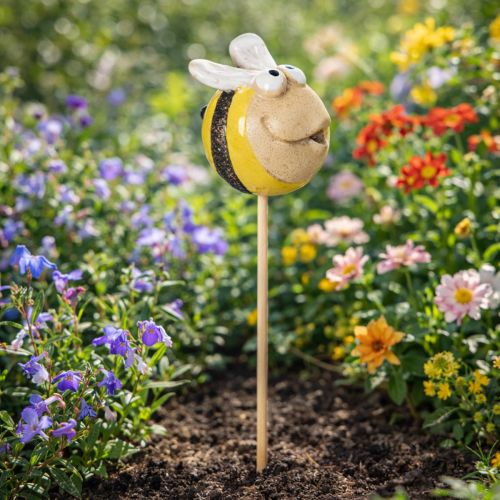 Article Abeille décorative à piquer pour jardin et balcon, 26 cm, lot de 4