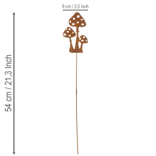 Tuteur de jardin en acier patiné, tuteur décoratif pour amanite tue-mouches, 15 cm, lot de 6 | Floristik24.fr