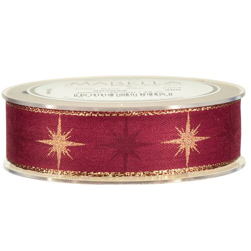 Article Ruban cadeau ruban étoile ruban décoratif rouge or W25mm L20m
