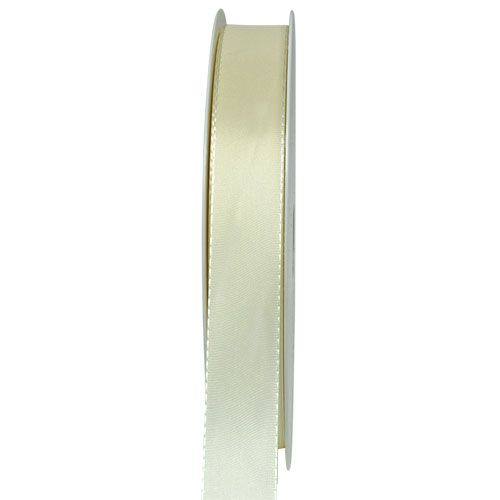 Ruban cadeau et décoration ruban taffetas crème 15mm 50m