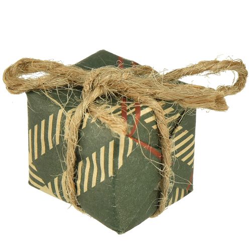Article Mini set coffrets cadeaux en papier, rouge-vert-naturel, 2,5x3 cm 18 pièces - Décoration de Noël