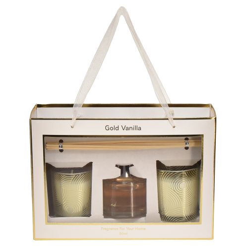 Article Coffret cadeau bougies parfumées parfum d&#39;ambiance dans un verre parfum vanille