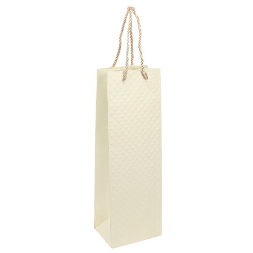 Sac cadeau pour bouteilles en papier crème 12×9×36cm 1 pièce