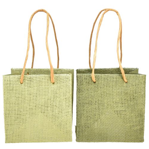 Article Sacs cadeaux avec poignée papier aluminium vert 10,5cm 12 pcs
