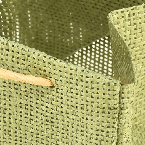 Article Sacs cadeaux papier tissé aspect vert 12x12cm 12 pcs