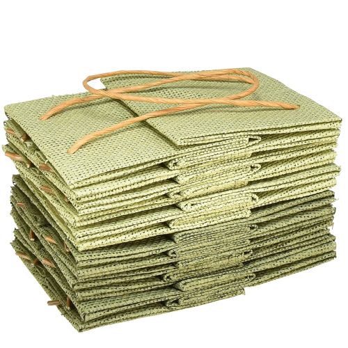 Article Sacs cadeaux papier tissé aspect vert 12x12cm 12 pcs