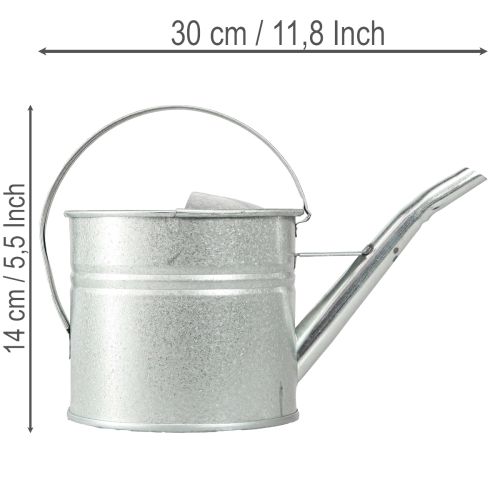 Arrosoir décoratif vintage, métal argenté, pot de fleurs de 1,25 l | Floristik24.fr