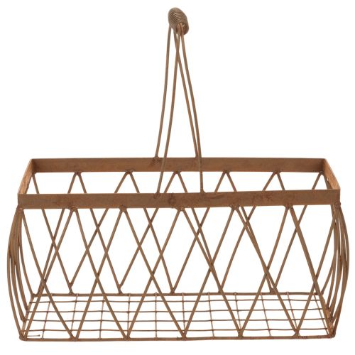 Panier en maille panier en métal aspect rouille 28x13,5x14cm 2pcs | Floristik24.fr