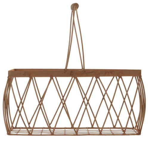 Panier en maille panier en métal aspect rouille 28x13,5x14cm 2pcs | Floristik24.fr