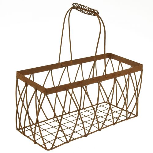 Panier en maille panier en métal aspect rouille 28x13,5x14cm 2pcs