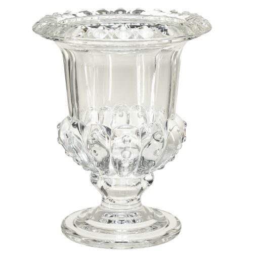 Vase en verre vintage au design coupe – transparent, 16x20 cm – décoration de table élégante
