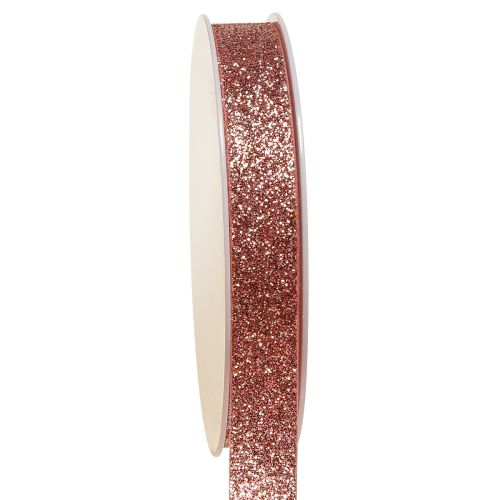 Article Ruban pailleté en ruban bijoux rose mica L15mm L18m