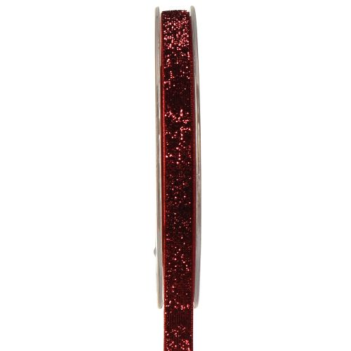 Article Ruban pailleté Ruban de Noël rouge foncé W10mm L10m