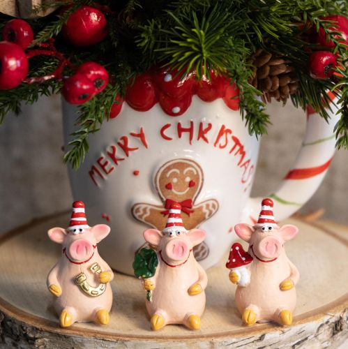 Article Décoration Cochon Porte-Bonheur Cochon avec Porte-Bonheur 5cm 6pcs