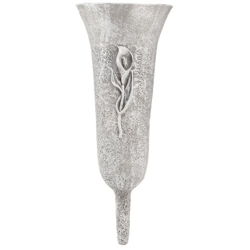 Floristik24 Vase funéraire vase gris à coller avec motif calla H32,5cm
