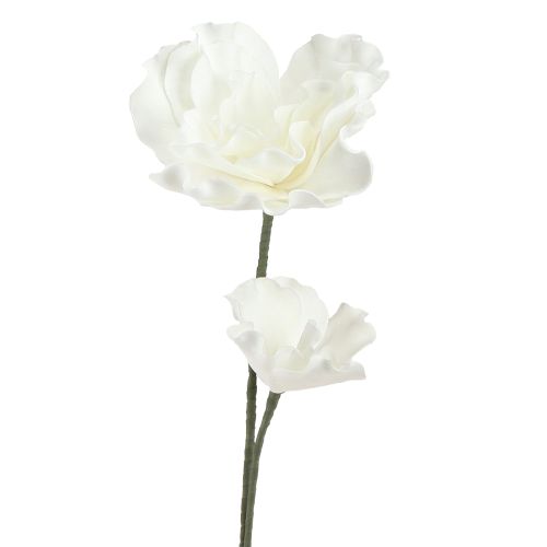 Grandes fleurs en mousse Fleurs artificielles en mousse Blanc 85cm 2pcs