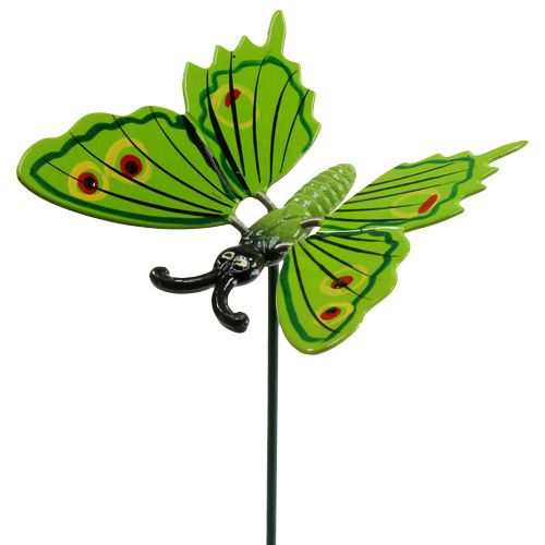 Papillon sur bâton 17cm vert