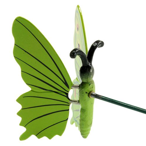 Article Papillon sur bâton 17cm vert