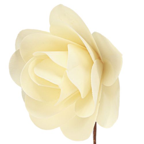 Floristik24 Roses décoratives en bois roses artificielles crème roses en bois Ø10cm 12 pcs