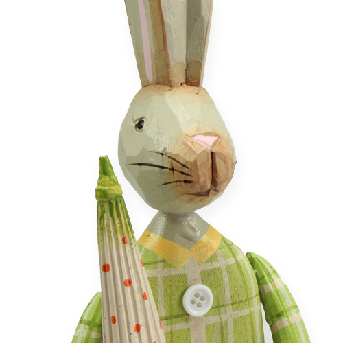 Floristik24 Lapin en bois avec parapluie 46cm