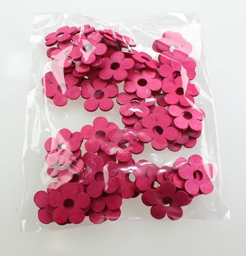 Fleurs en bois Ø4cm rose 72 pcs | Floristik24.fr