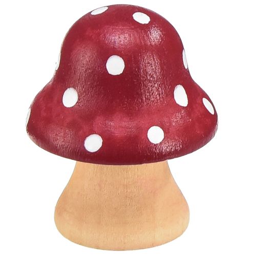 Article Champignons en bois Champignons décoratifs Mini amanites mouches en bois rouge orange 4 cm 12 pcs