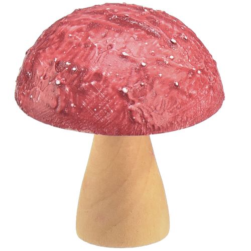 Article Champignons en bois champignons décoratifs décoration de table automne rouge naturel 5×6cm 9pcs