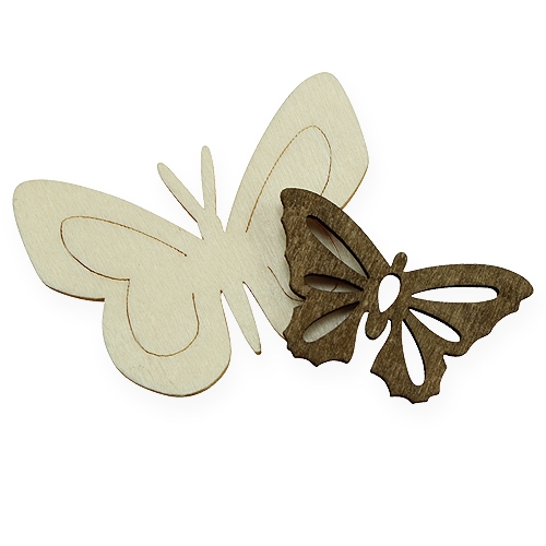 Article Papillons en bois naturel 4-5,5cm 72P