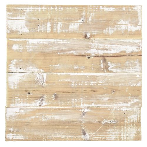 Article Plateau en bois décoration bois vintage marron blanc 24x24cm