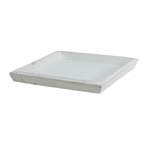 Floristik24 Plateau en bois blanc 30cmx30cm