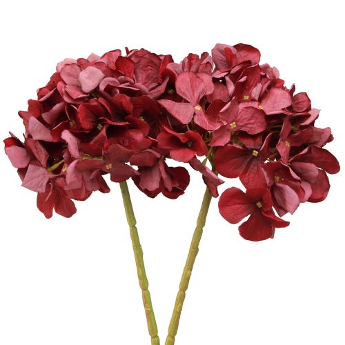 Article Hortensia Artificiel Bourgogne Grande Fleur Ø15cm L58cm 2pcs