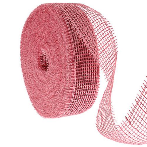 Floristik24 Ruban de jute rose, 5 cm de large, 40 m de long