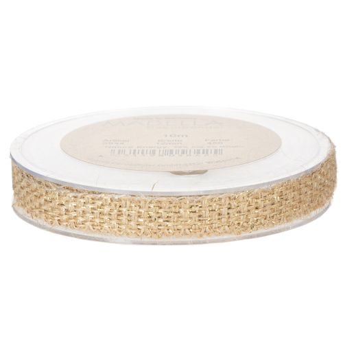 Article Ruban de jute, ruban décoratif rustique, jute naturel, doré, 12 mm, 10 m