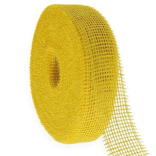 Floristik24 Ruban de jute jaune, 5 cm de large, 40 m de long