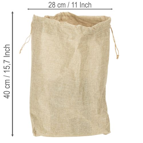 Sac en jute 28×10cm H40cm | Floristik24.fr