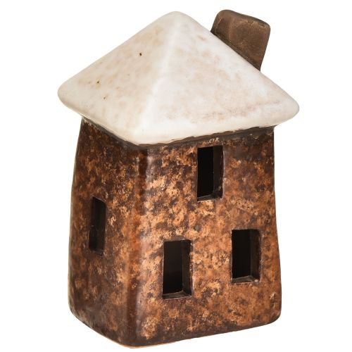 Floristik24 Charmant ensemble de 3 maisons en céramique - différentes couleurs, 9 cm - décoration lumineuse d'ambiance pour chaque pièce - 3 pièces