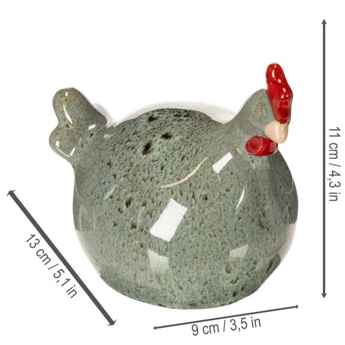 Article Figurine décorative de poulet en céramique pour le salon, de style rustique et de forme abstraite, 13 cm, lot de 2