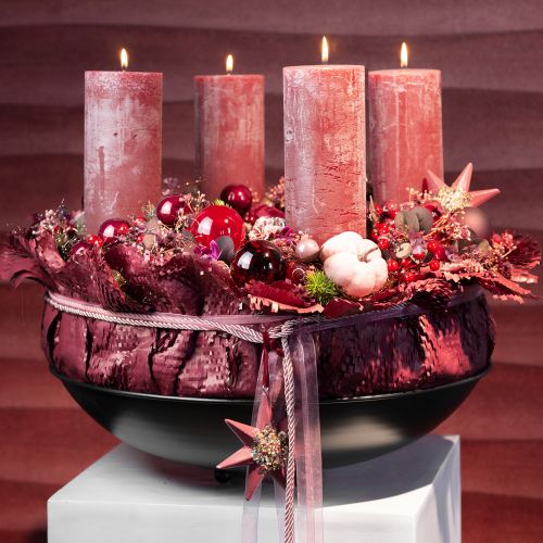 Article Bougies en rose bougies pilier vieux rose 85×200mm 2 pcs