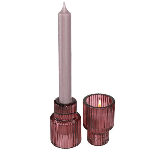Article Bougeoir bougeoir en verre en Berry H8cm 4 pcs
