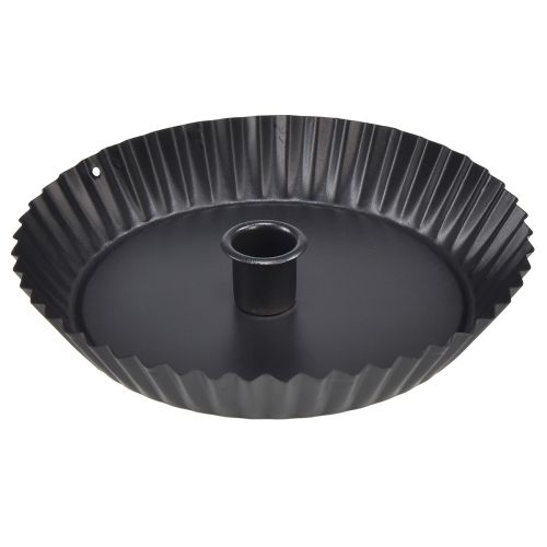 Article Bougeoir original en métal en forme de gâteau – noir, Ø 18 cm – décoration de table élégante – 4 pièces