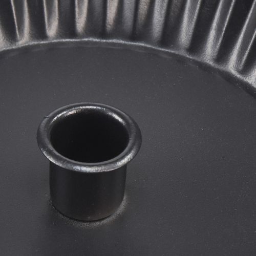 Article Bougeoir original en métal en forme de gâteau – noir, Ø 18 cm – décoration de table élégante – 4 pièces