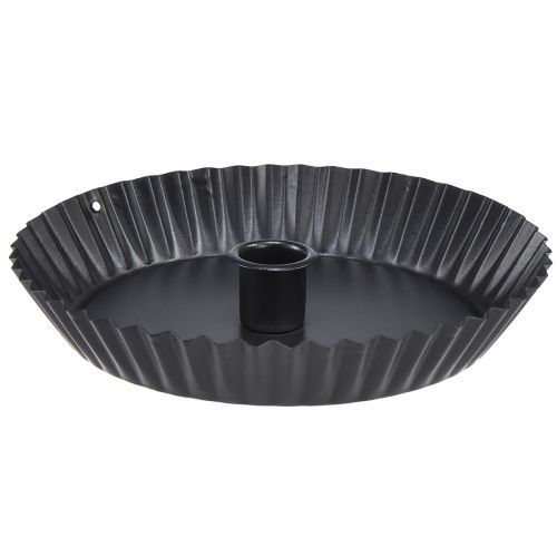 Article Bougeoir original en métal en forme de gâteau – noir, Ø 18 cm – décoration de table élégante – 4 pièces