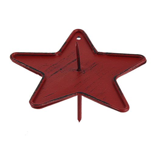 Floristik24 Bougeoir avec pointe Étoile Rouge 9cm