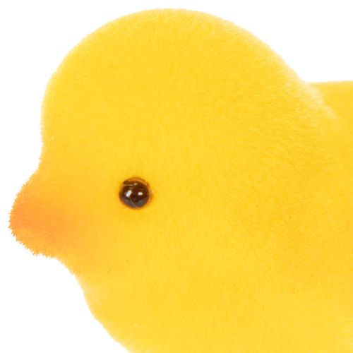 Article Petits poussins de Pâques, floqués jaunes et orange, 4,5 cm de haut, lot de 18.