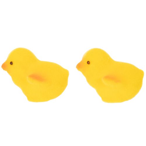 Article Petits poussins de Pâques, floqués jaunes et orange, 4,5 cm de haut, lot de 18.