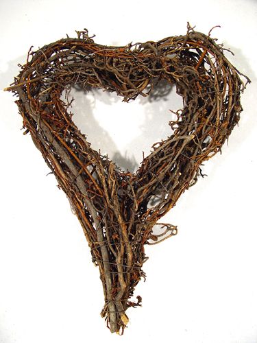 Floristik24 Couronne de branches en forme de coeur 20x25cm 4 pièces naturel